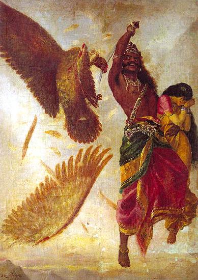 Raja Ravi Varma Jatayu Vadham china oil painting image